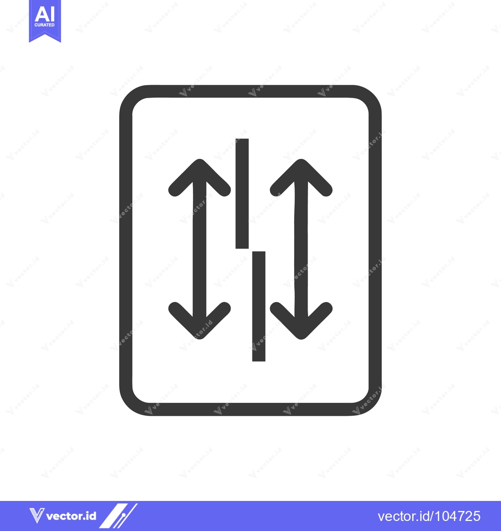 Premium Vector dari Two-Way Traffic Sign: Up and Down Arrows with Central Divider in Round