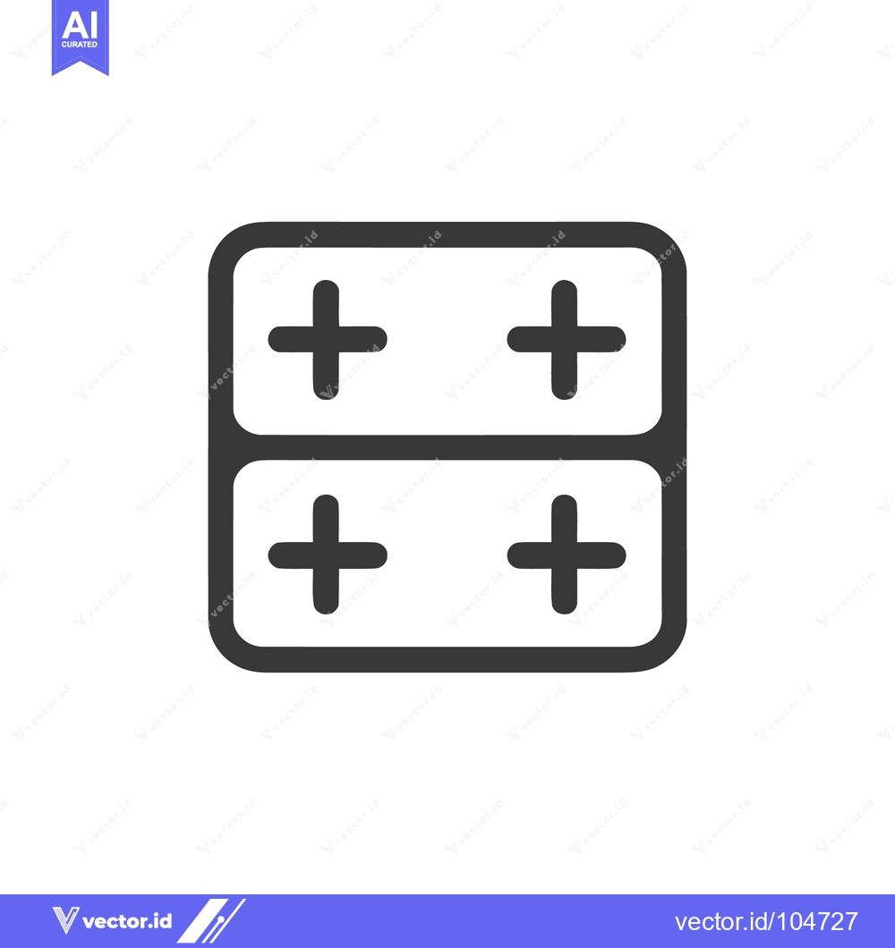 Premium Vector dari Dark Gray Plus Sign Grid Icon on White Background, Simple Design