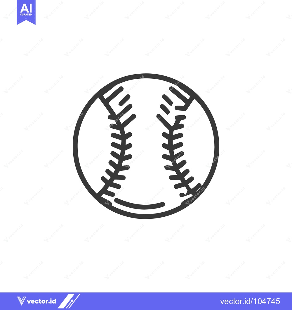 Premium Vector dari Baseball Icon: Clean Line Art Illustration on White Background