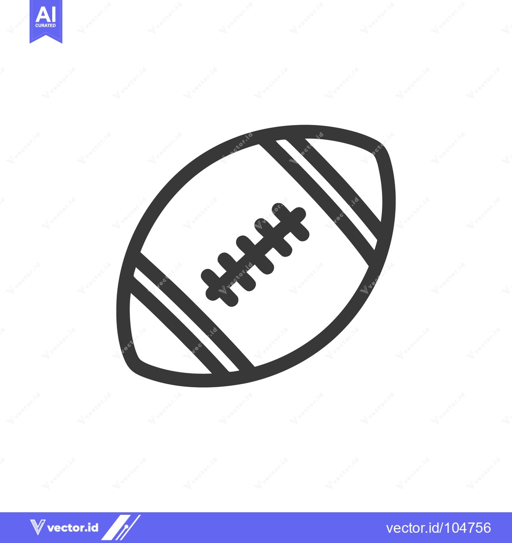 Premium Vector of American Football Icon: Bold Outline, Classic Design, Sport Symbolism