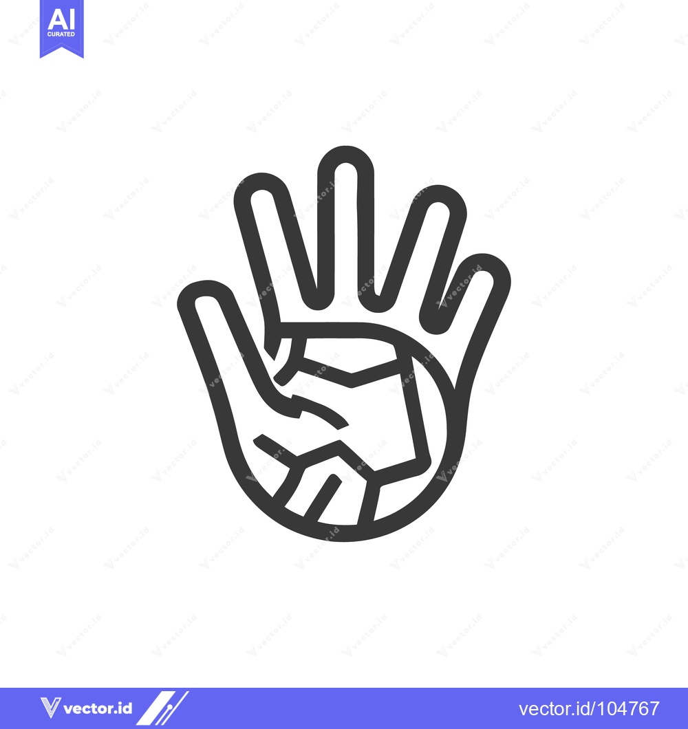 Premium Vector dari Cracked Handprint: Abstract Symbol of Fragility and Strength in Outlin