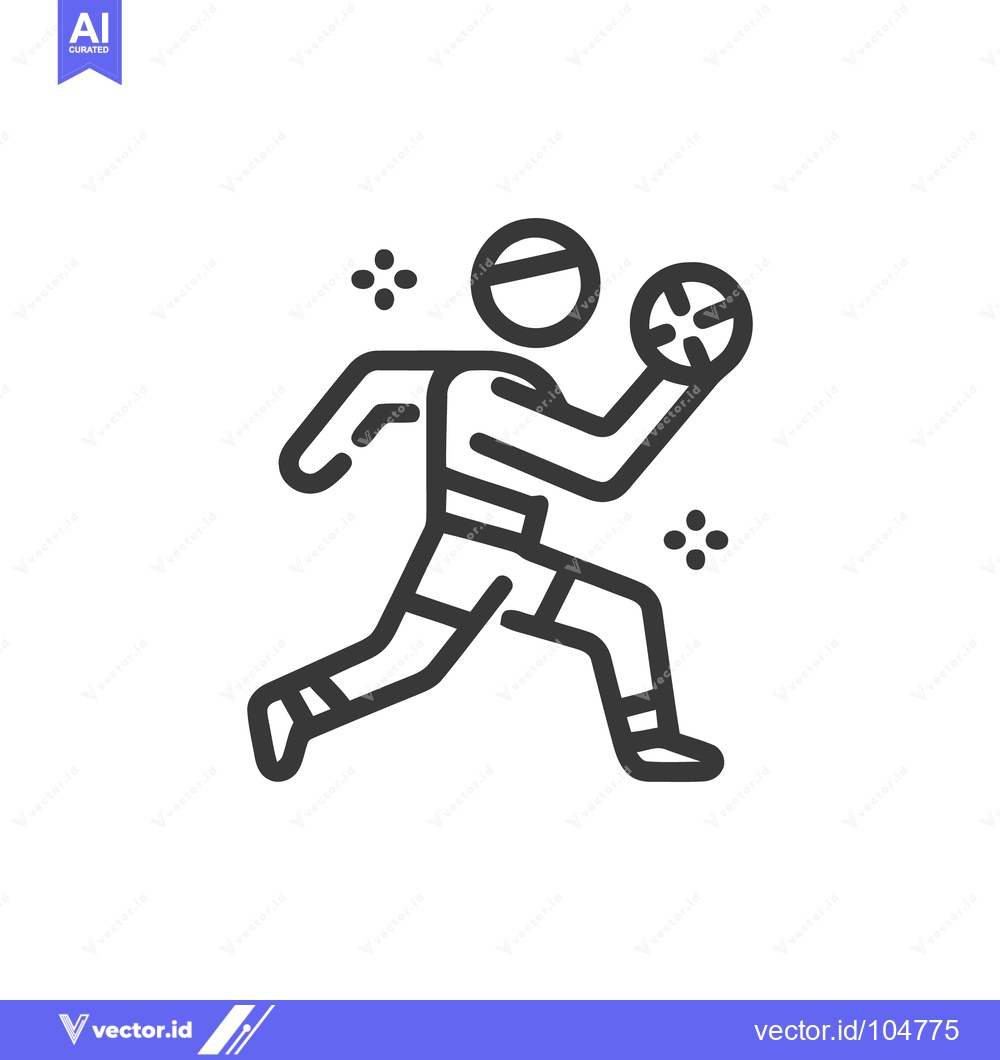 Premium Vector dari Dynamic Handball Player Icon: Action, Sport, and Modern Design