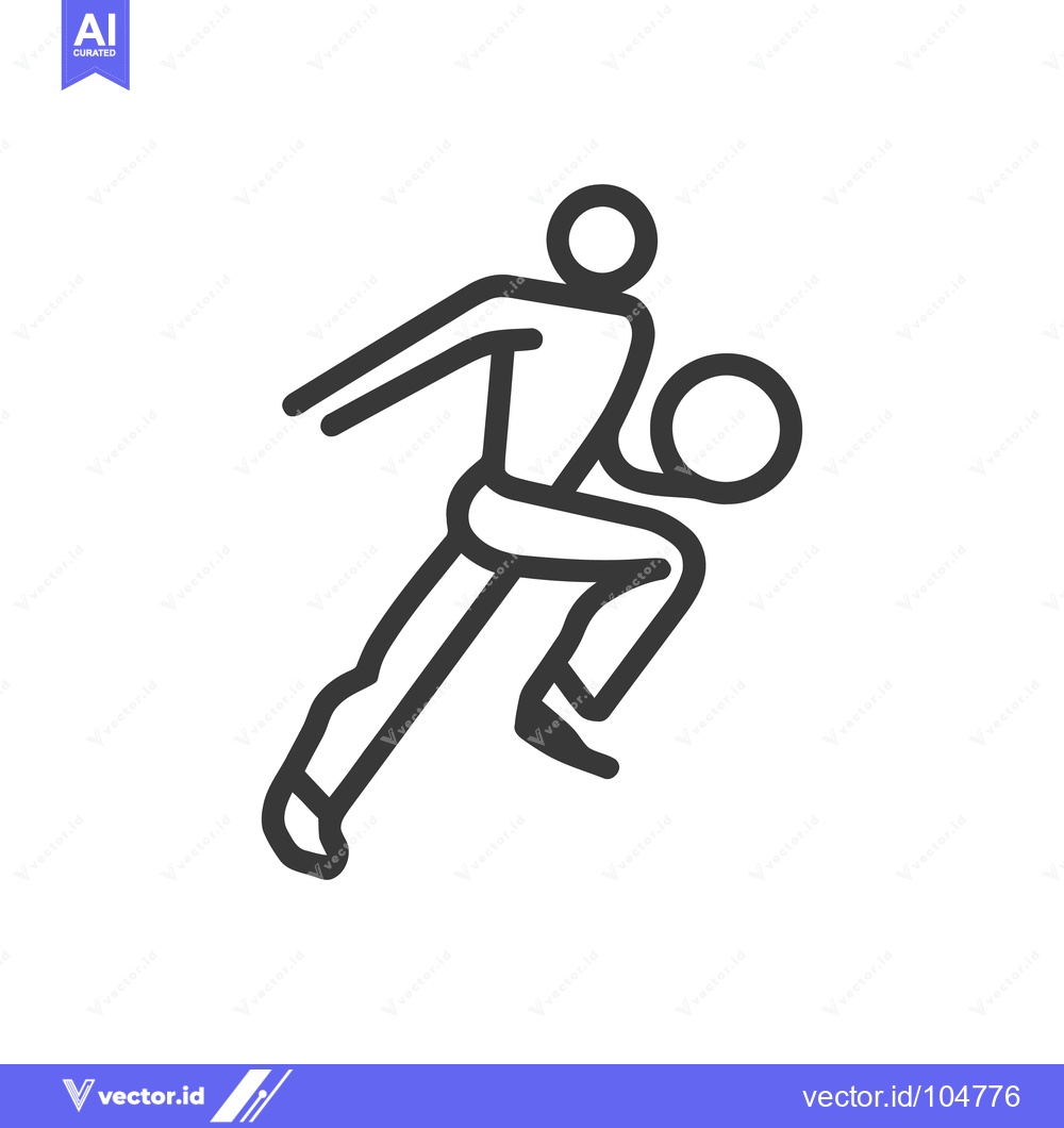 Premium Vector dari Dynamic Basketball Player Icon: Minimalist Line Art in Motion