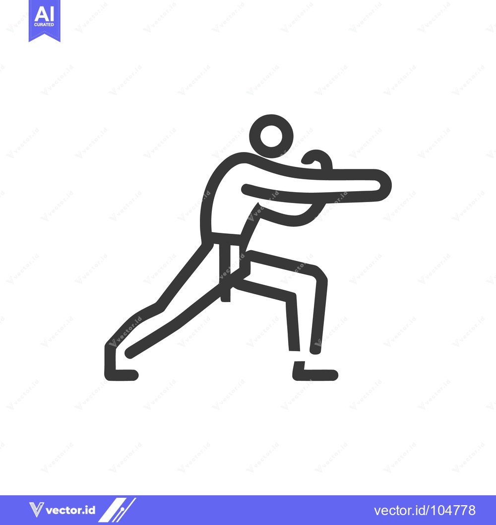 Premium Vector dari Minimalist Boxer Icon: Striking Pose, Modern Line Art Design