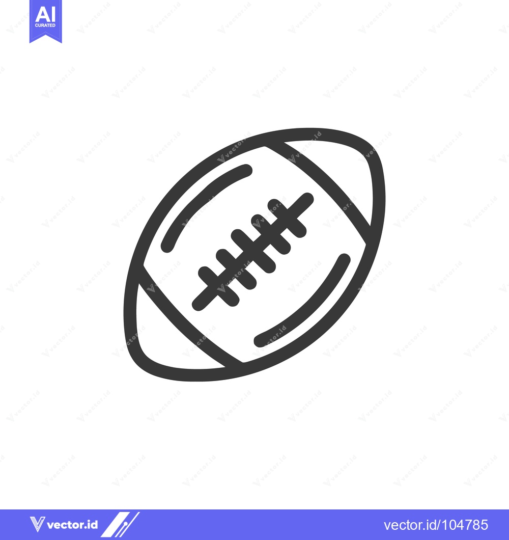 Premium Vector of Minimalist American Football Icon: Bold Outline on White Background