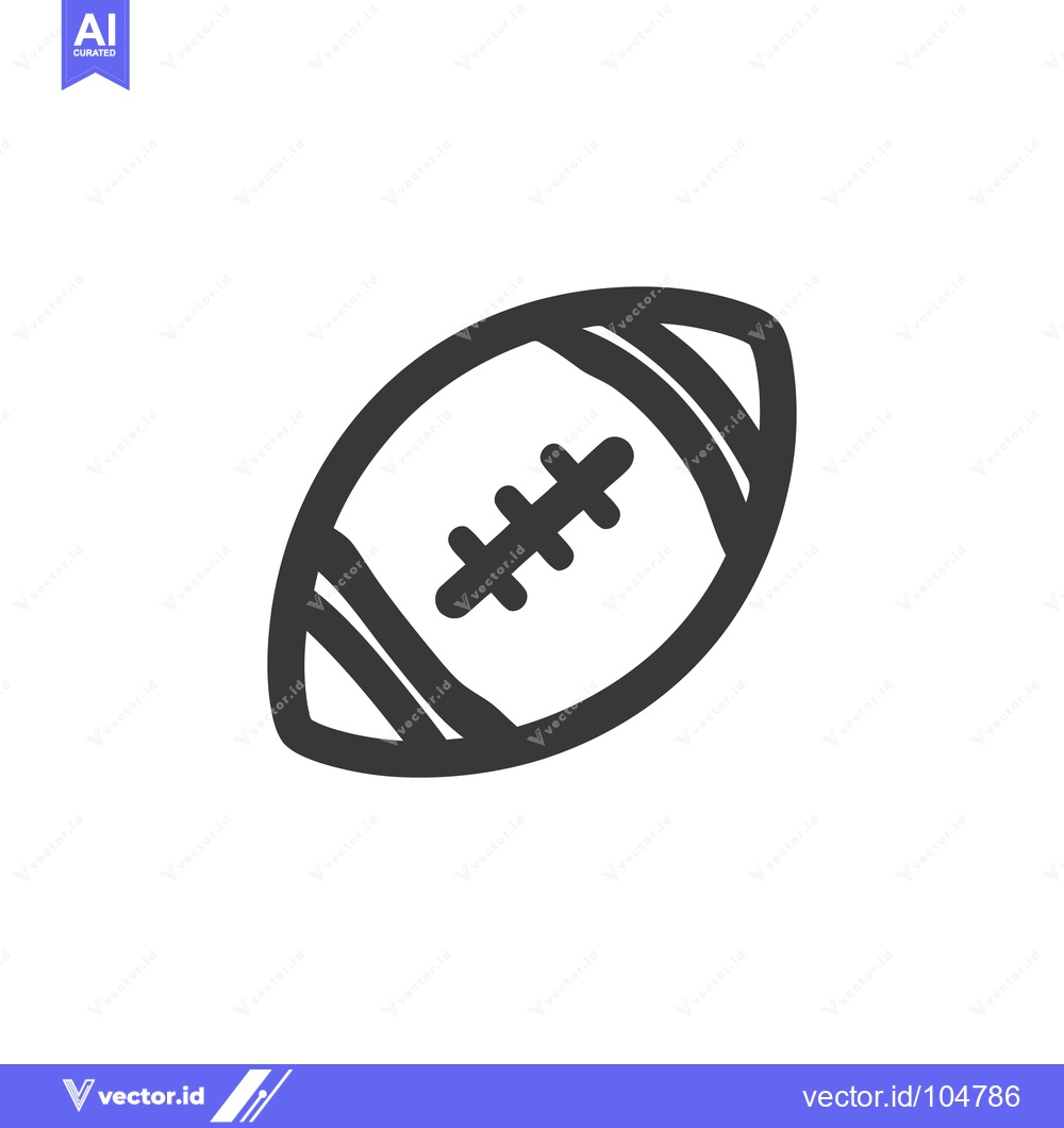 Premium Vector of Minimalist American Football Icon: Bold Outline on White Background