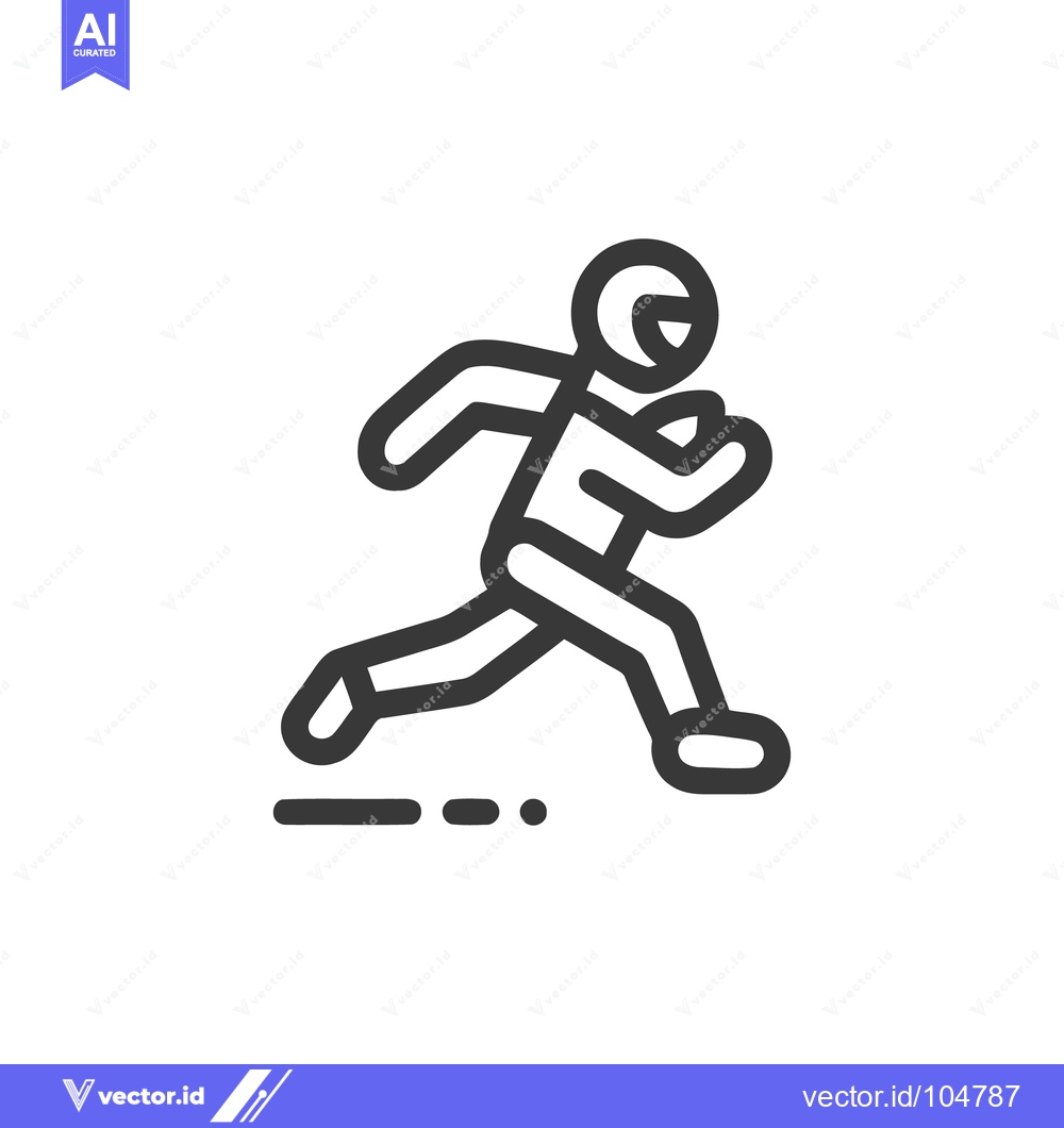 Premium Vector dari Minimalist Runner Icon: Dynamic Motion, Bold Outline, White Background