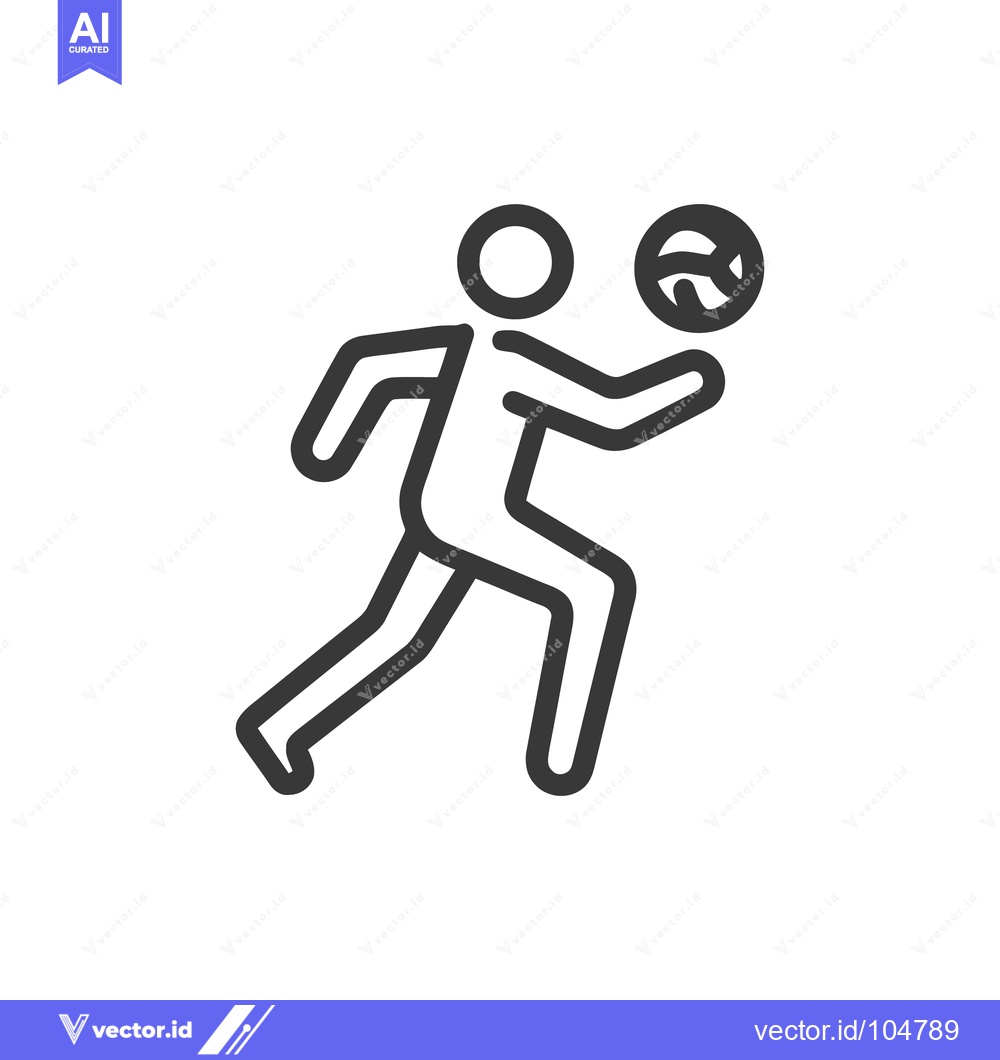 Premium Vector of Minimalist Icon of Volleyball Player Serving Ball with Dynamic Pose