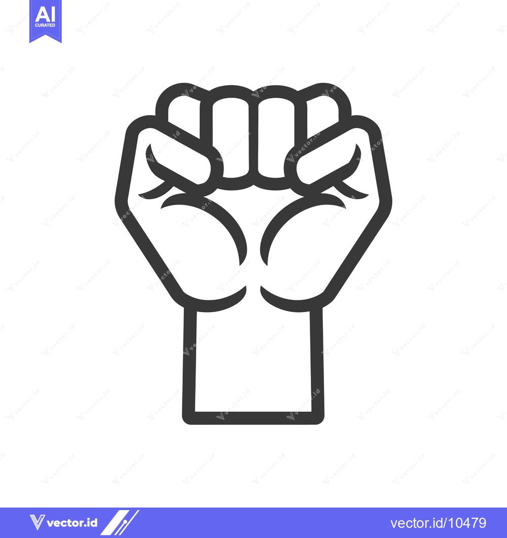 Premium Vector dari A Black and White Line Drawing of a Closed Fist