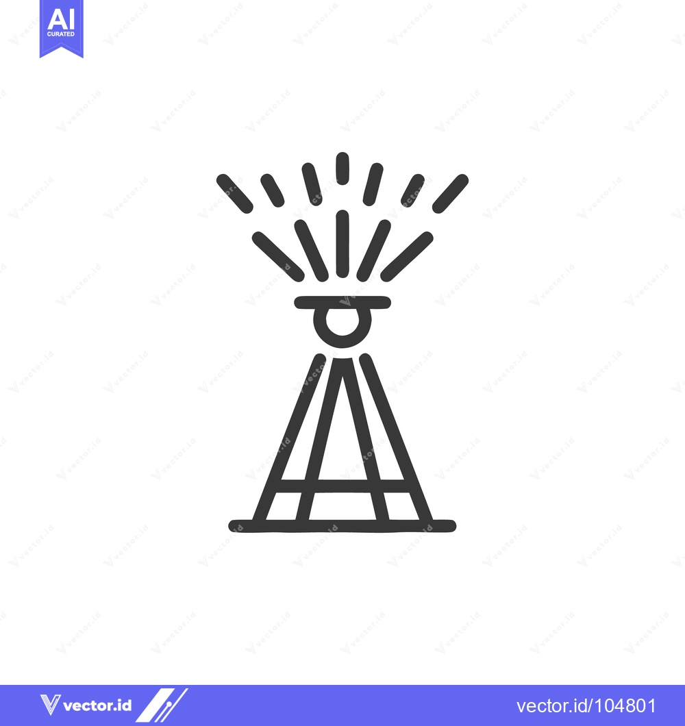 Premium Vector of Minimalist Irrigation Sprinkler Icon: Modern Line Art Design on White
