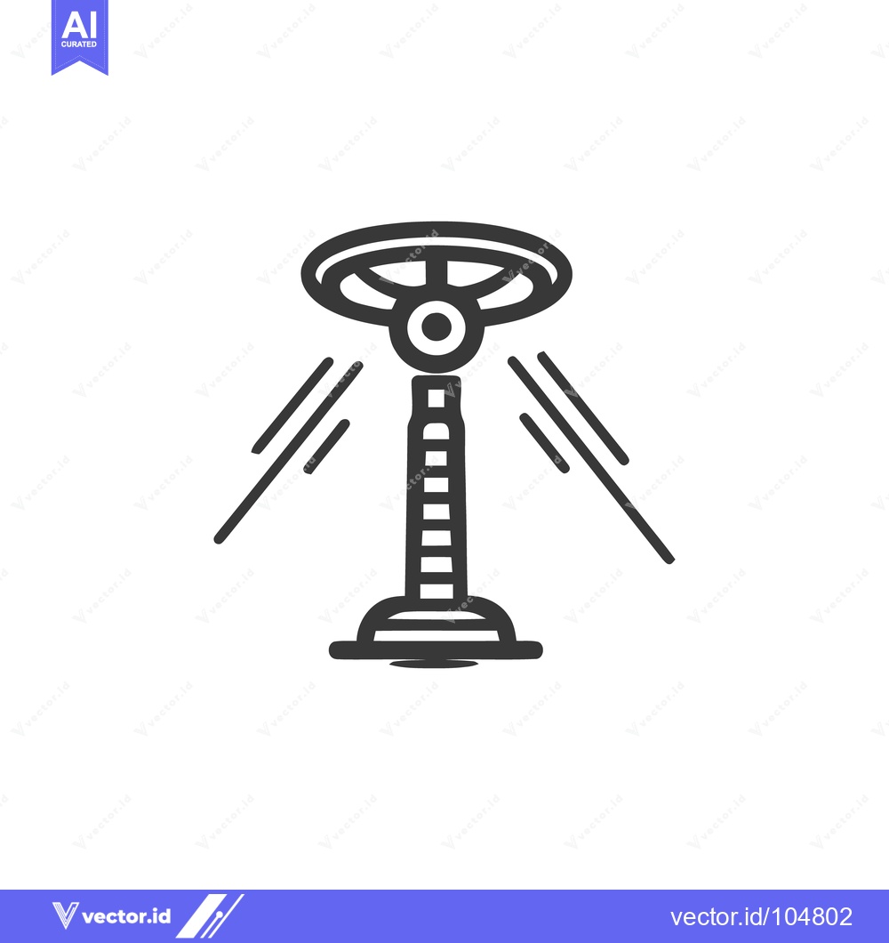 Premium Vector dari Minimalist Lighthouse Icon with Beams, Nautical Symbol, Vector Illustr