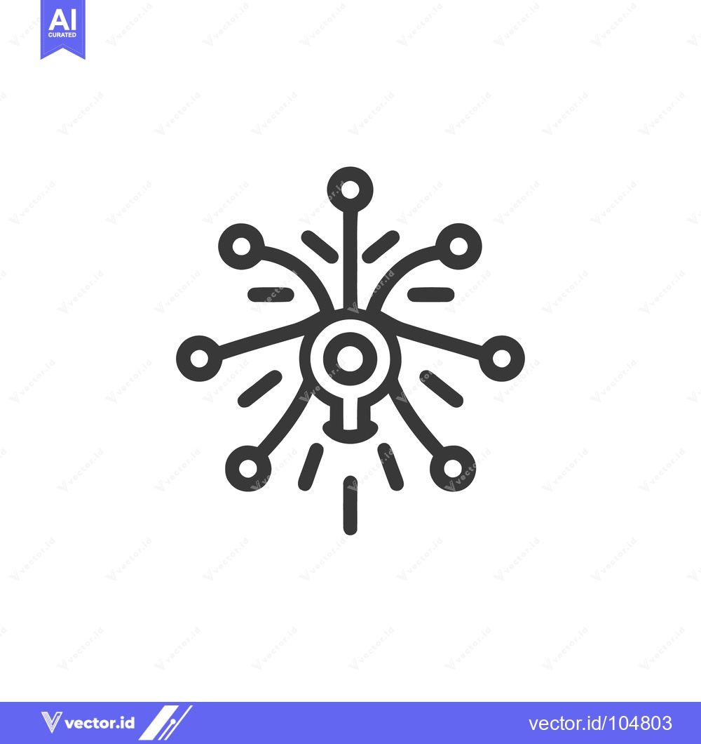 Premium Vector dari Abstract Lightbulb Network Icon with Connected Nodes and Rays