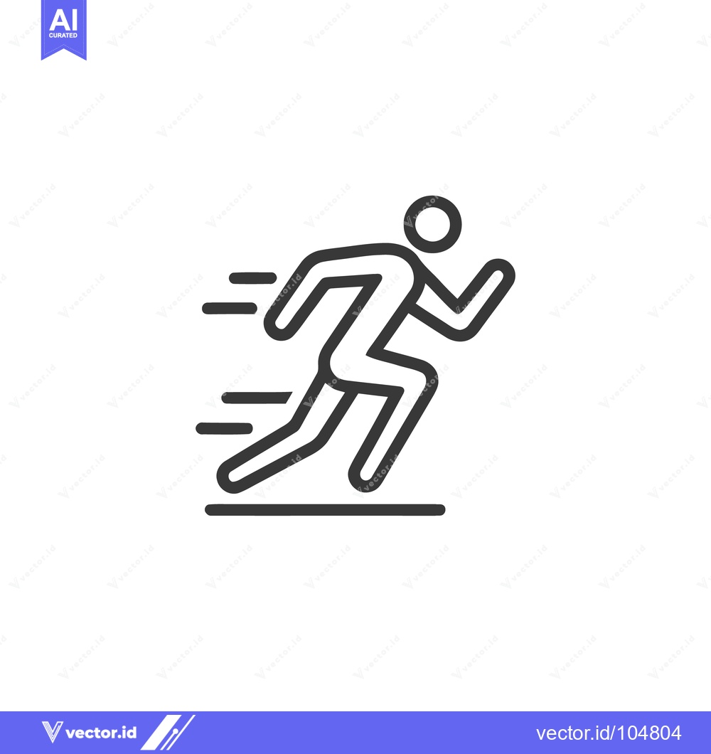 Premium Vector dari Minimalist Runner Icon: Dynamic Motion, Speed Lines, Clean Design