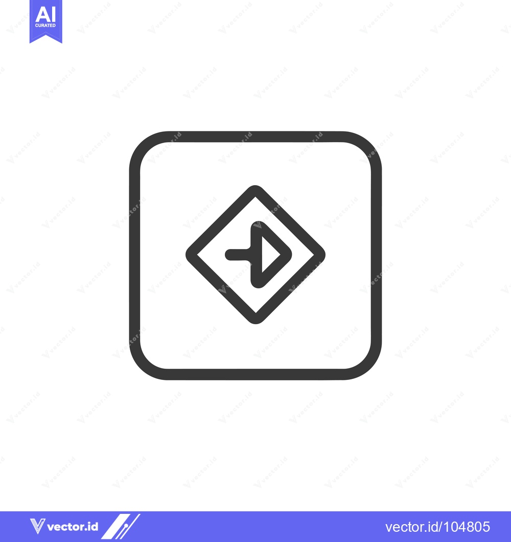 Premium Vector dari Square Button with a Diamond Shape Inside with an Arrow Pointing Left
