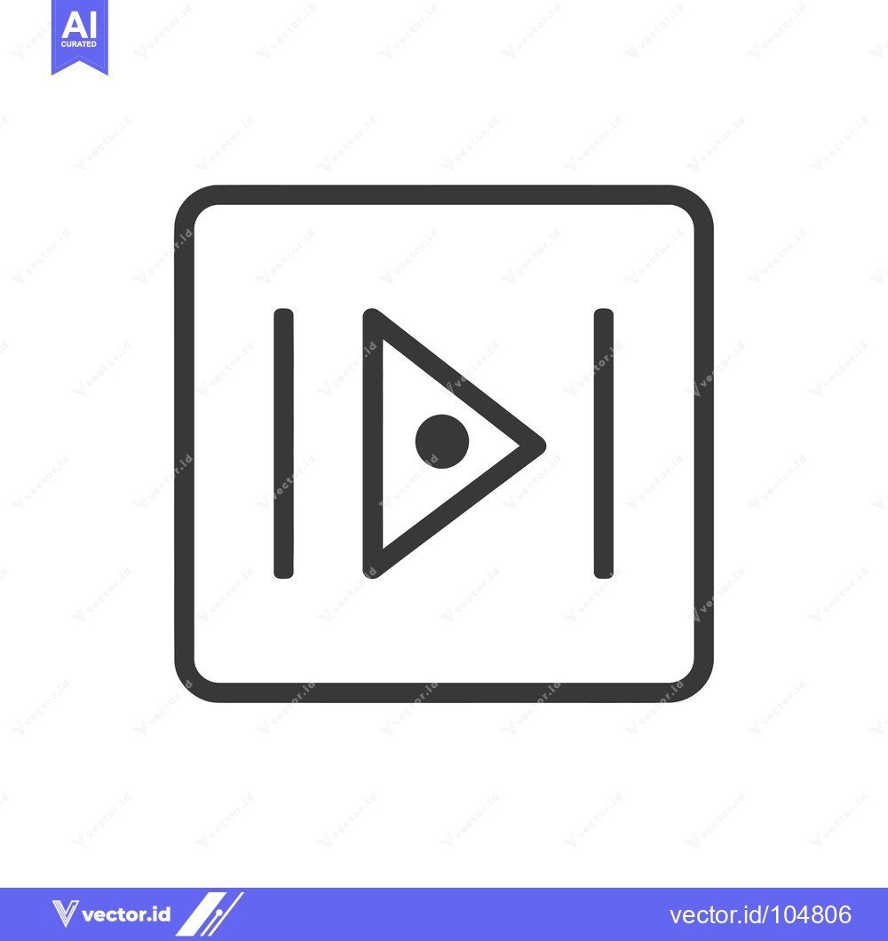 Premium Vector dari Square Button with Play and Pause Icon