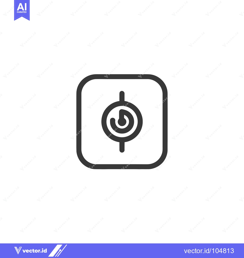 Premium Vector of Square Frame Enclosing a Circular Power Button Icon