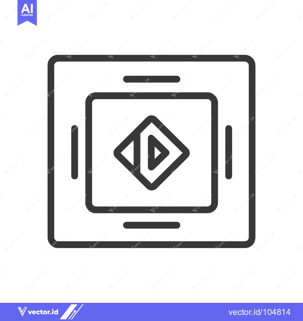 Premium Vector dari Square Frame with Play Button Icon in Center