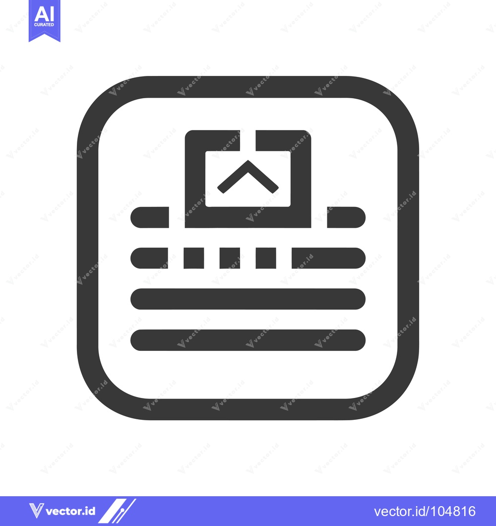Premium Vector dari Square Icon with an Arrow Inside and Three Horizontal Lines