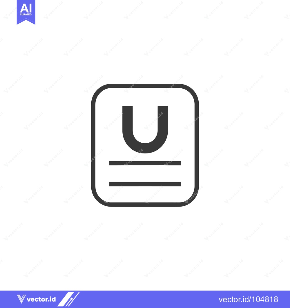 Premium Vector dari Square with a letter U and two horizontal lines inside