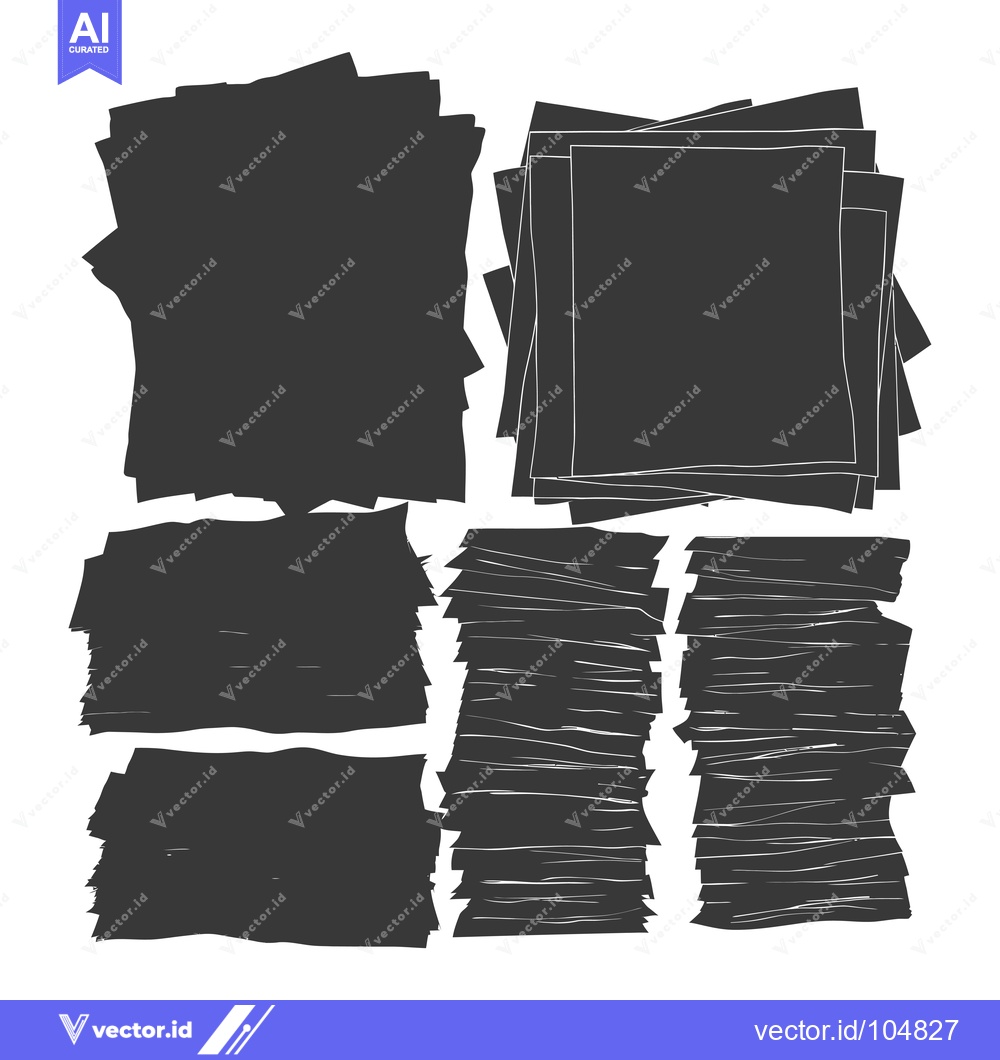 Premium Vector dari Stacked and Loose Paper Silhouettes