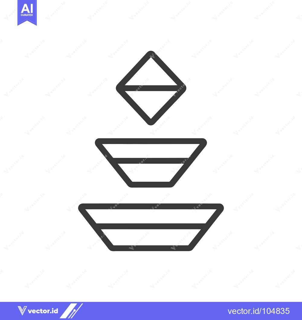Premium Vector dari Stacked Geometric Shapes with Horizontal Lines