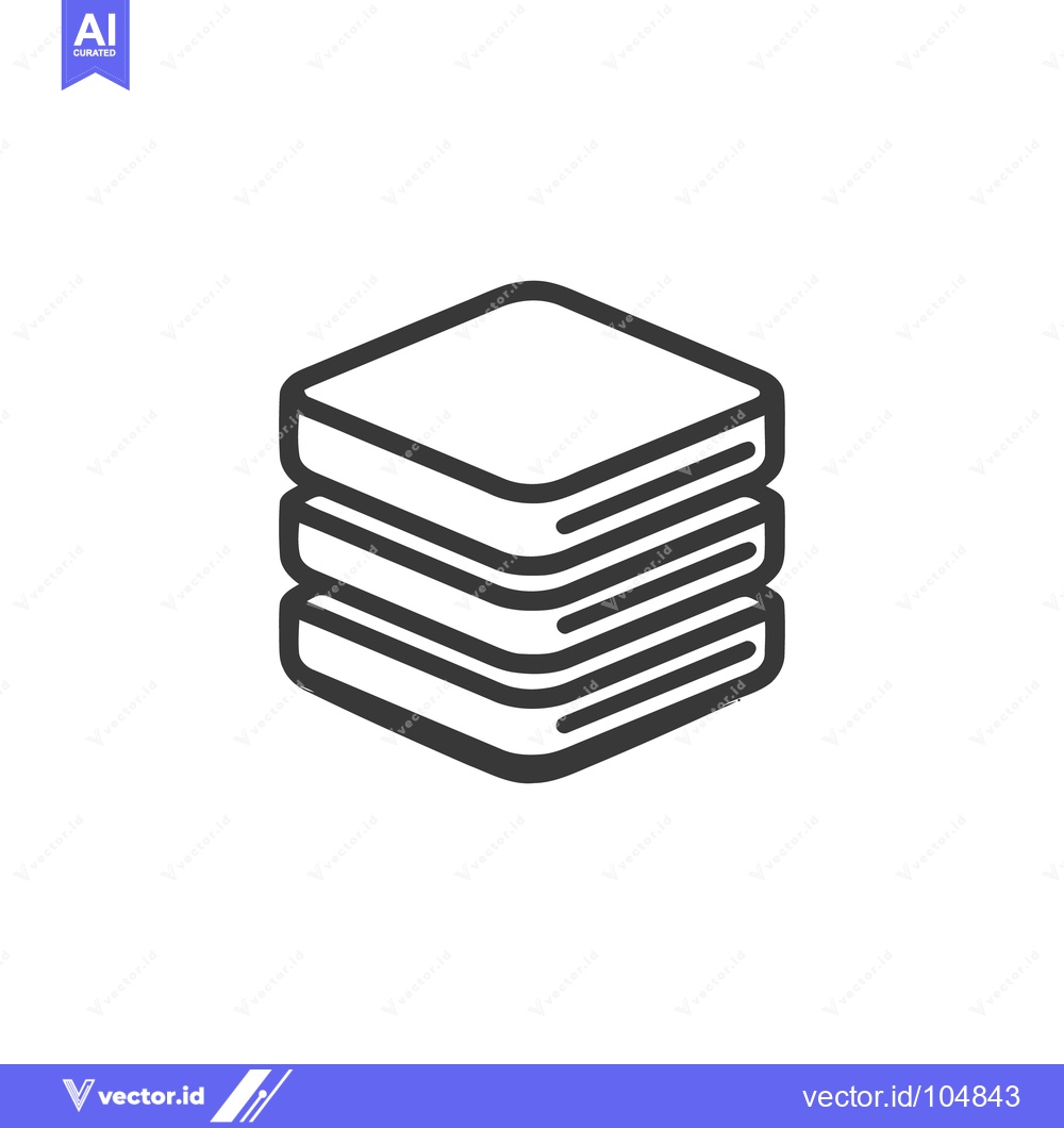 Premium Vector dari Stacked Square Icon: Three Layers of Rounded Geometry