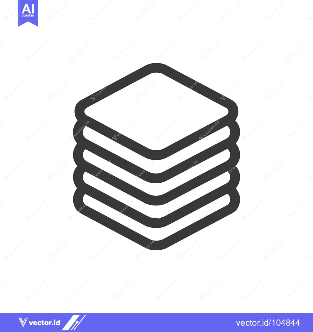 Premium Vector dari Stacked Rounded Square Icon: Minimalist Design with Layered Effect