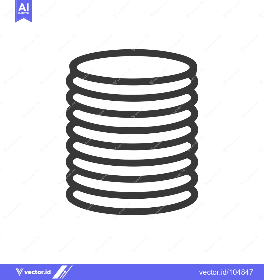 Premium Vector of Stacked Discs Icon: Simple, Bold, and Minimalist Design on White Backg
