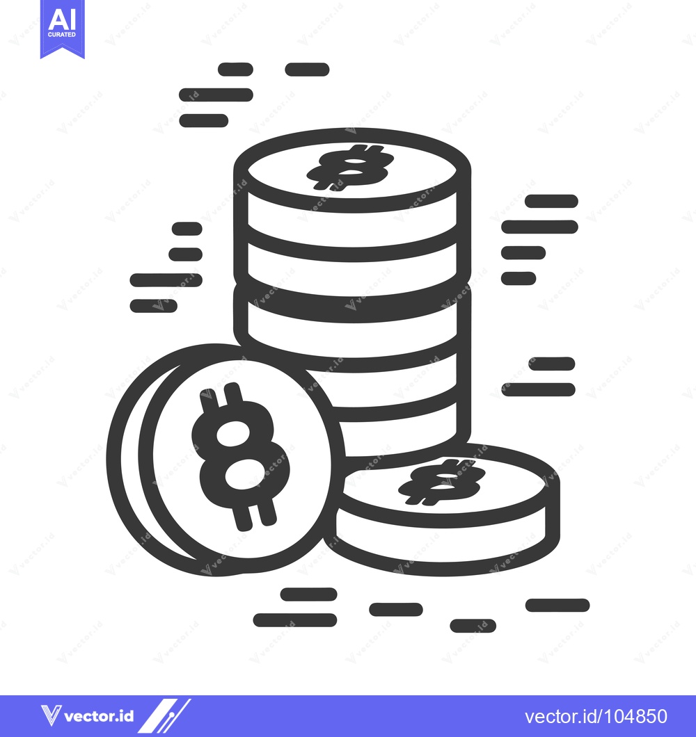 Premium Vector dari Stack of Bitcoin Coins with a Single Coin Separated