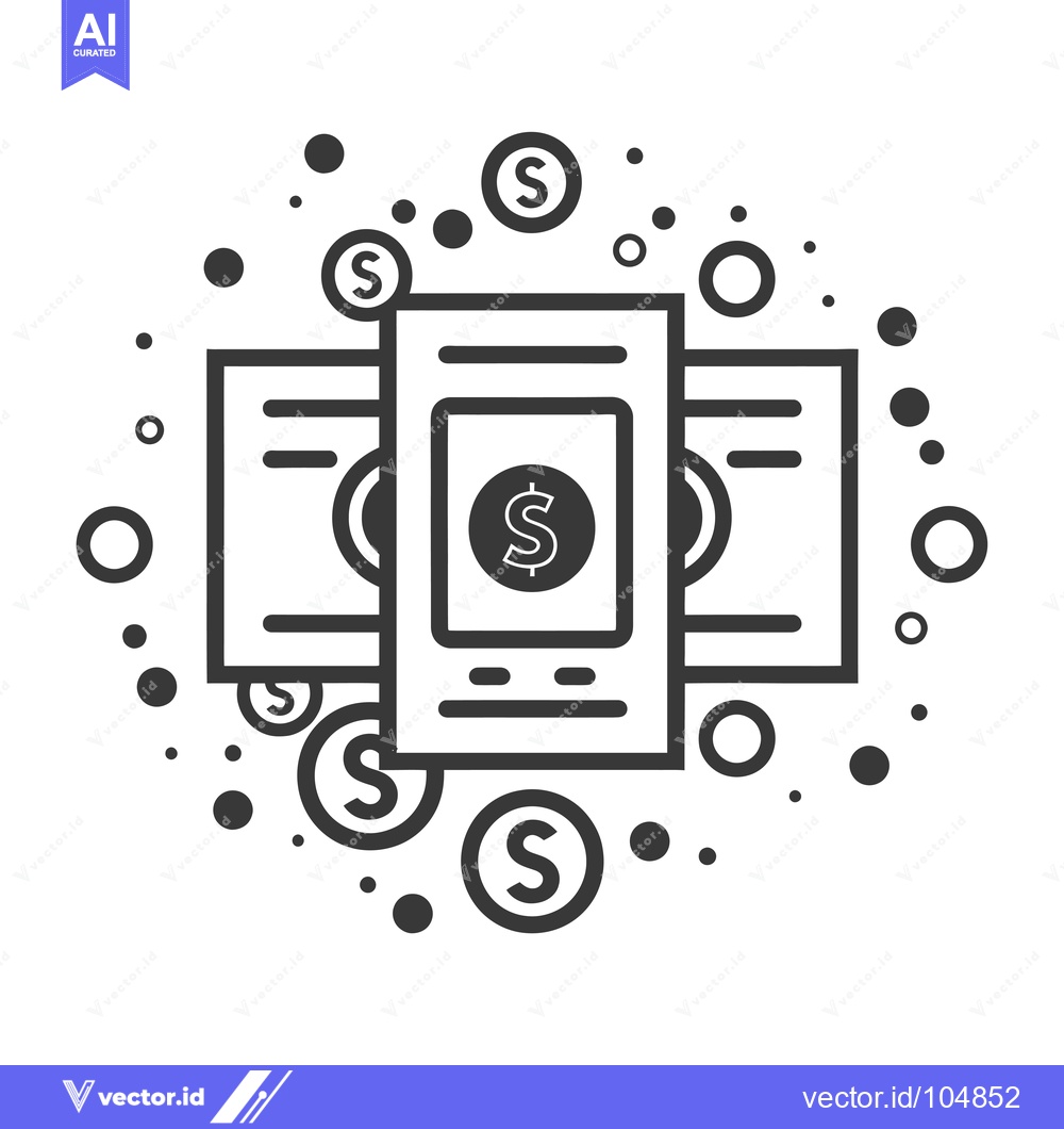 Premium Vector dari Stack of Cash with Surrounding Dollar Coins