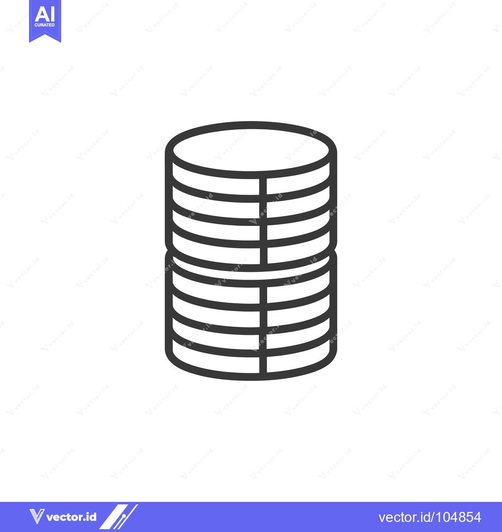 Premium Vector of Stack of Coins, Line Drawing Illustration