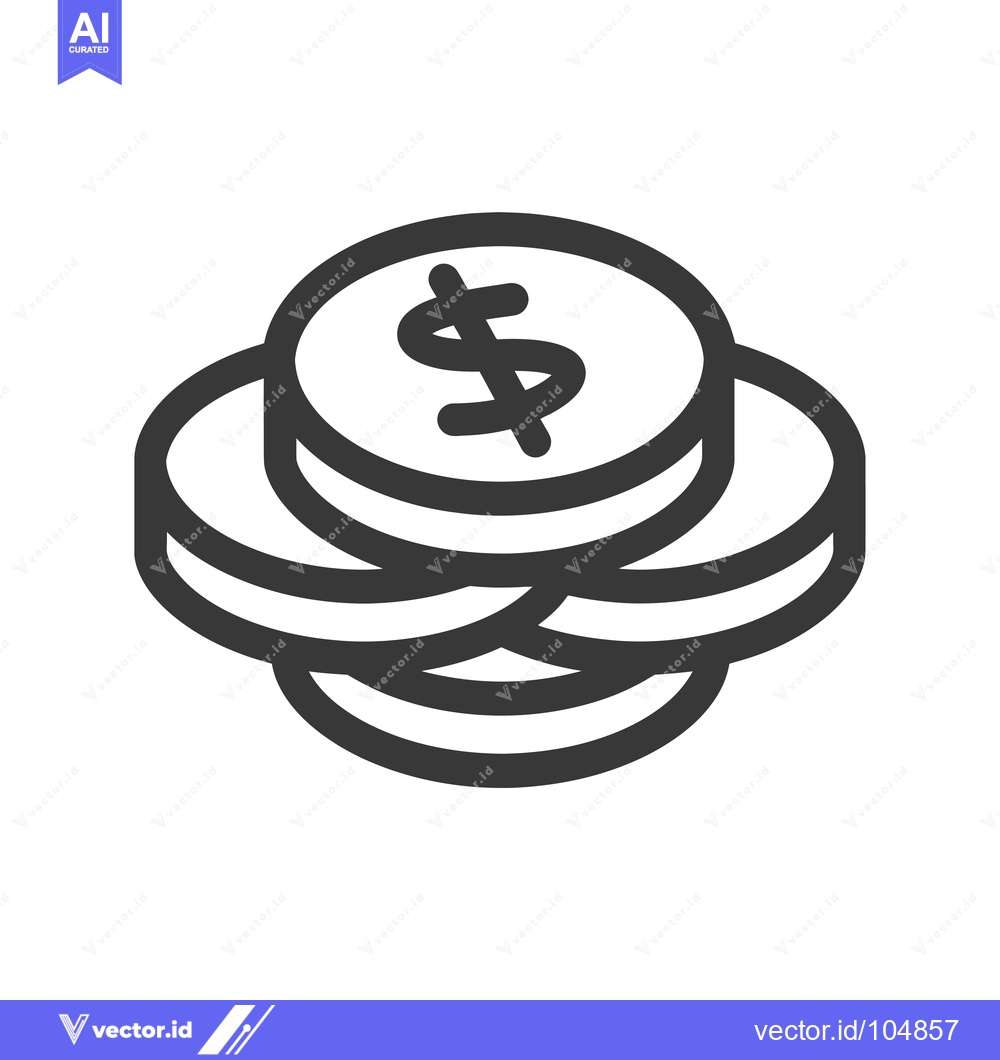 Premium Vector dari Stack of Coins with Dollar Sign Icon