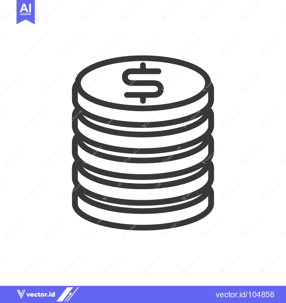 Premium Vector dari Stack of Coins with Dollar Sign on Top