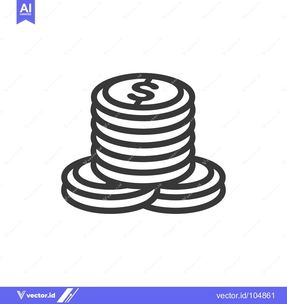 Premium Vector dari Stack of Coins with Dollar Sign on Top