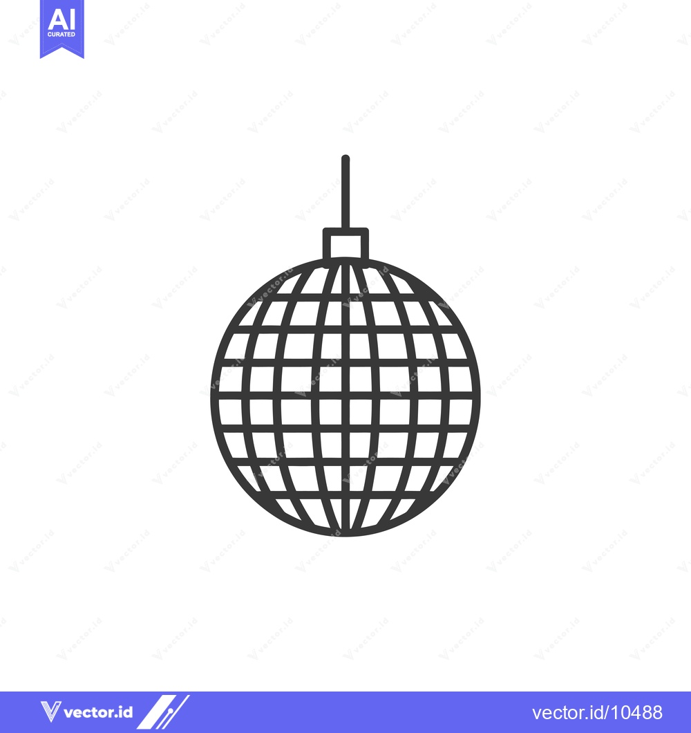 Premium Vector dari A Black and White Line Drawing of a Disco Ball