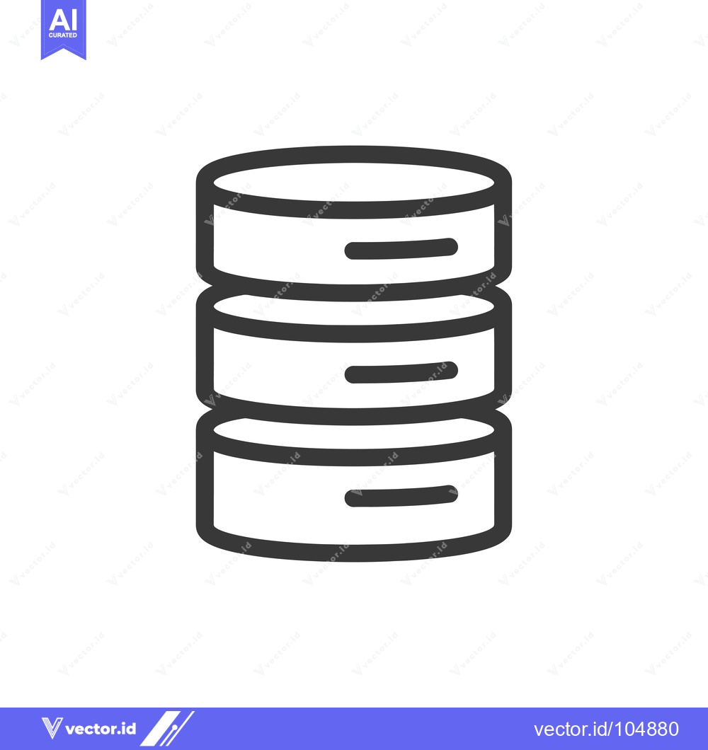 Premium Vector dari Stack of four database discs with a line in each disc