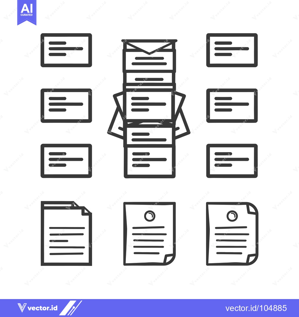 Premium Vector dari Stack of Papers with Documents and a Paperclip