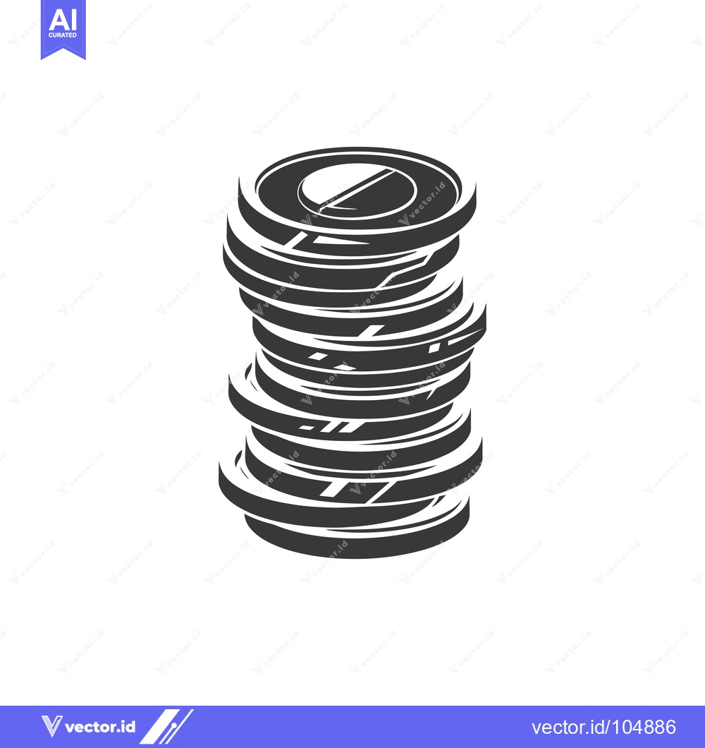 Premium Vector dari Stack of Round Coins with a Slight Tilt