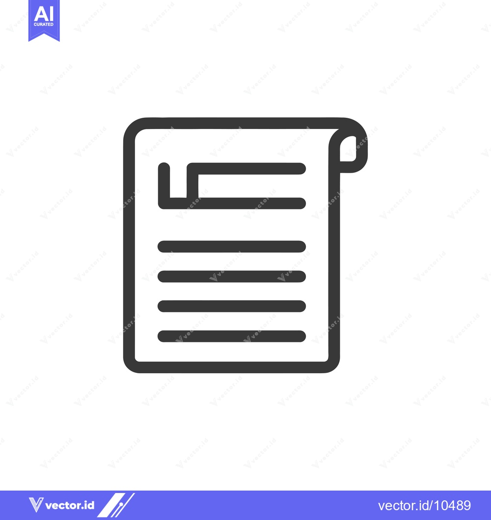 Premium Vector of A black and white line drawing of a document icon