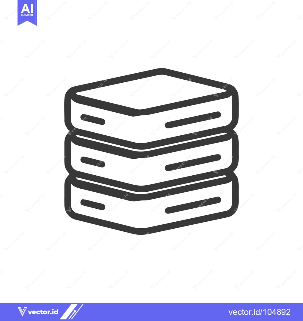 Premium Vector of Stacked Database Icon: Minimalist Design for Data Storage and Manageme