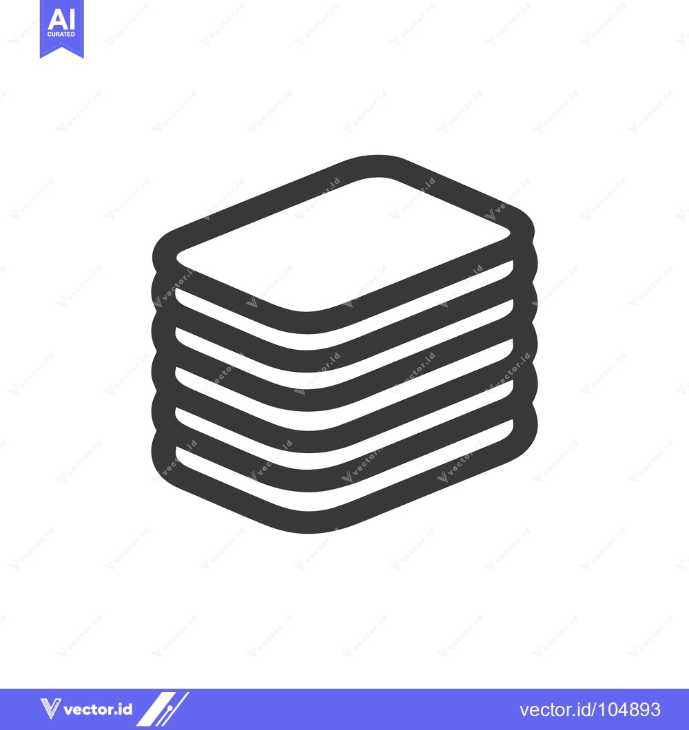 Premium Vector dari Stacked Documents Icon: Organized Paperwork in Bold Outline Style
