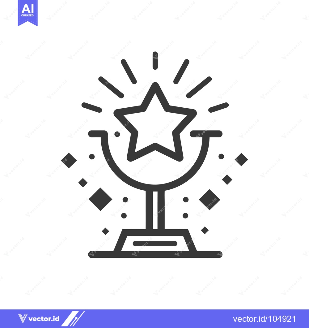 Premium Vector dari Star Shaped Trophy With Rays Of Light