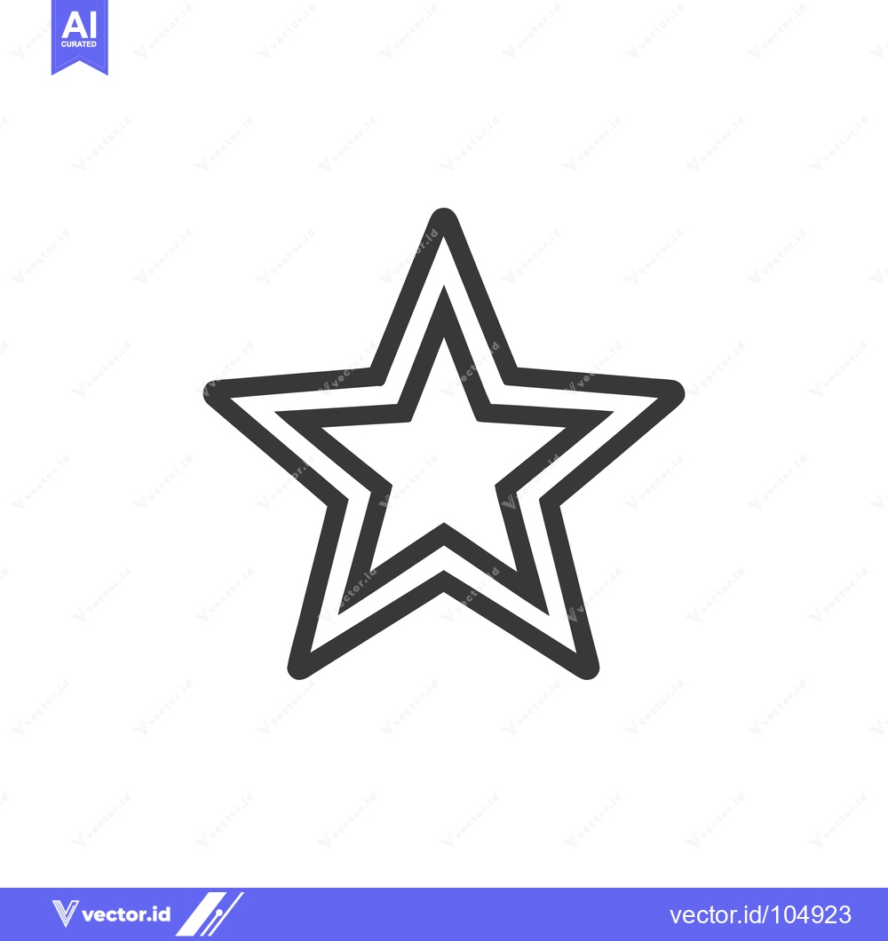 Premium Vector of Double-lined Star Icon: Modern, Minimalist Design on White Background