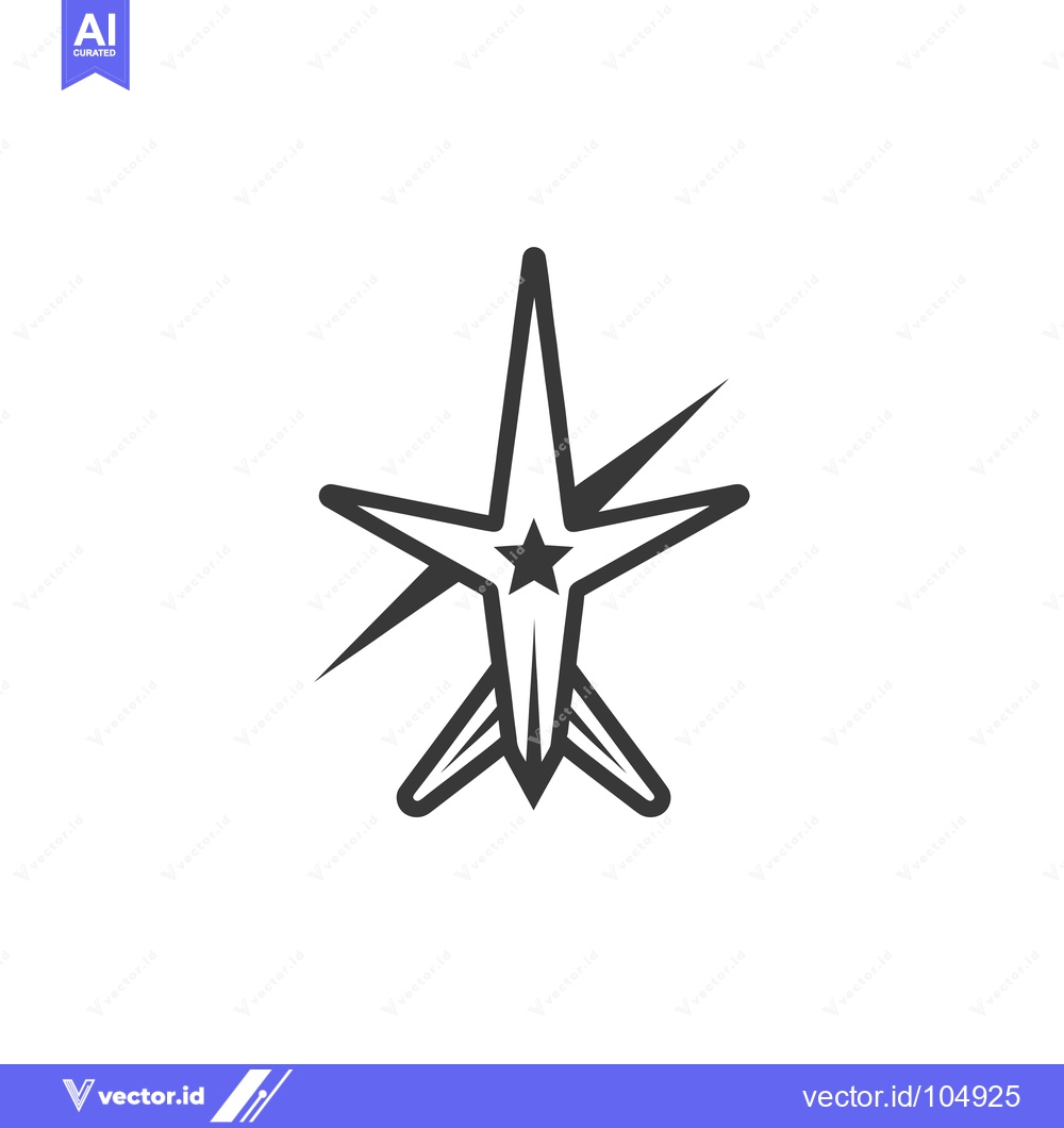 Premium Vector dari Star with a Lightning Bolt and Small Star in the Center