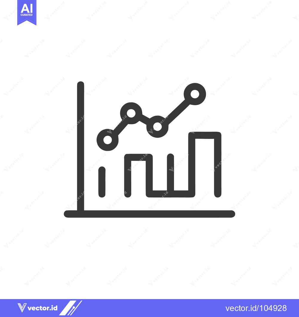 Premium Vector of Rising Bar Graph with Connected Data Points, Business Growth Icon