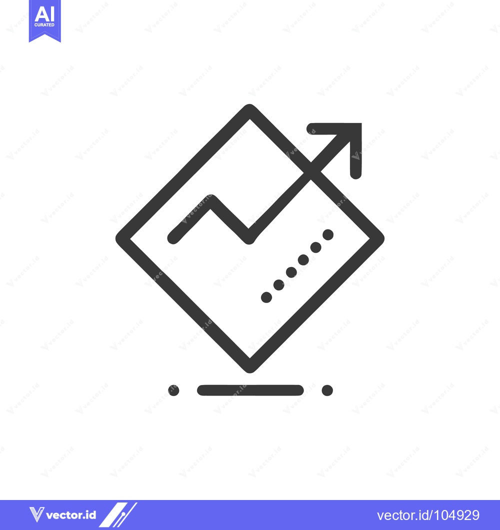 Premium Vector dari Ascending Arrow in Rhombus: Financial Growth Icon with Trajectory