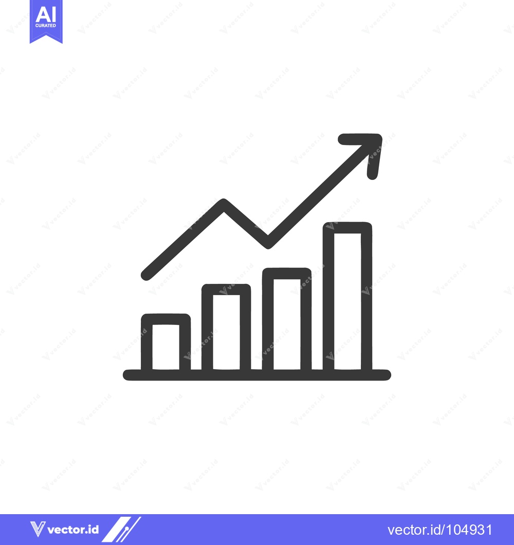 Premium Vector dari Ascending Bar Graph with Arrow: Business Growth Icon