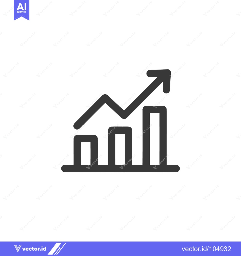 Premium Vector dari Ascending Bar Graph with Arrow: Business Growth Icon
