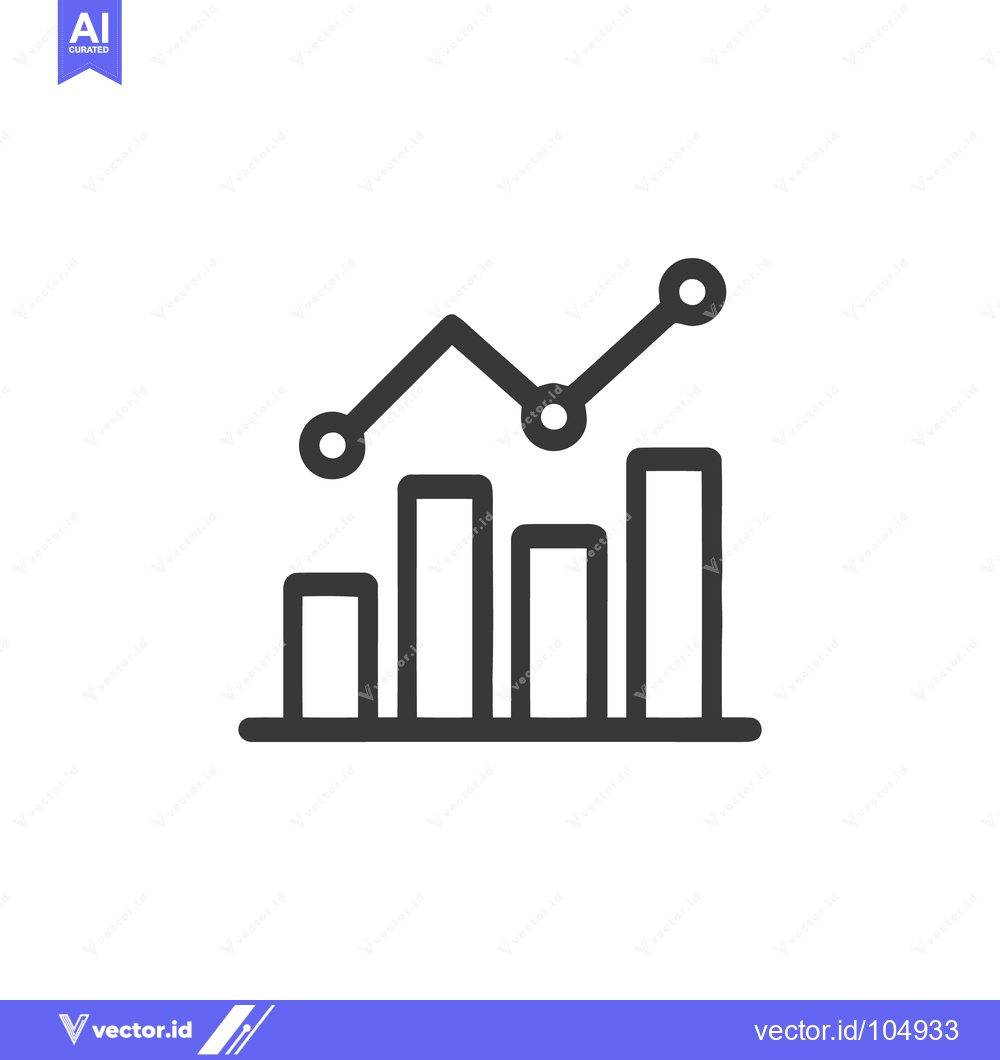 Premium Vector dari Ascending Bar Graph with Line Chart, Business Growth Icon