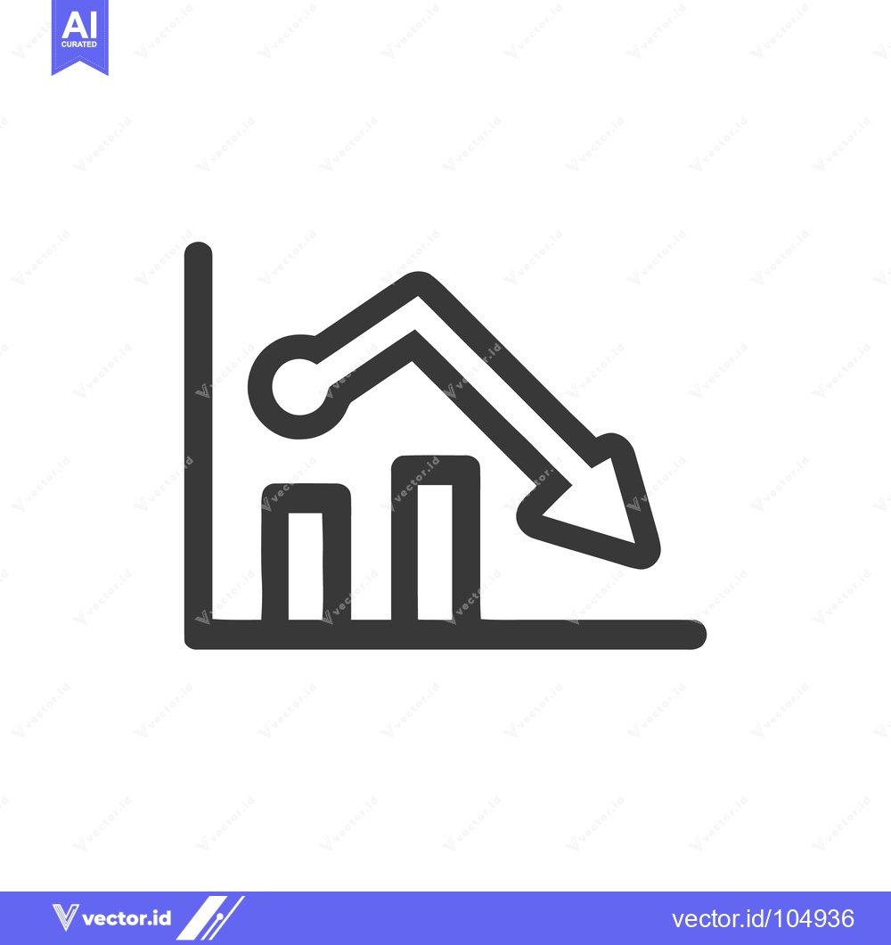 Premium Vector dari Declining Graph Icon: Business Downturn, Financial Loss, Market Crash
